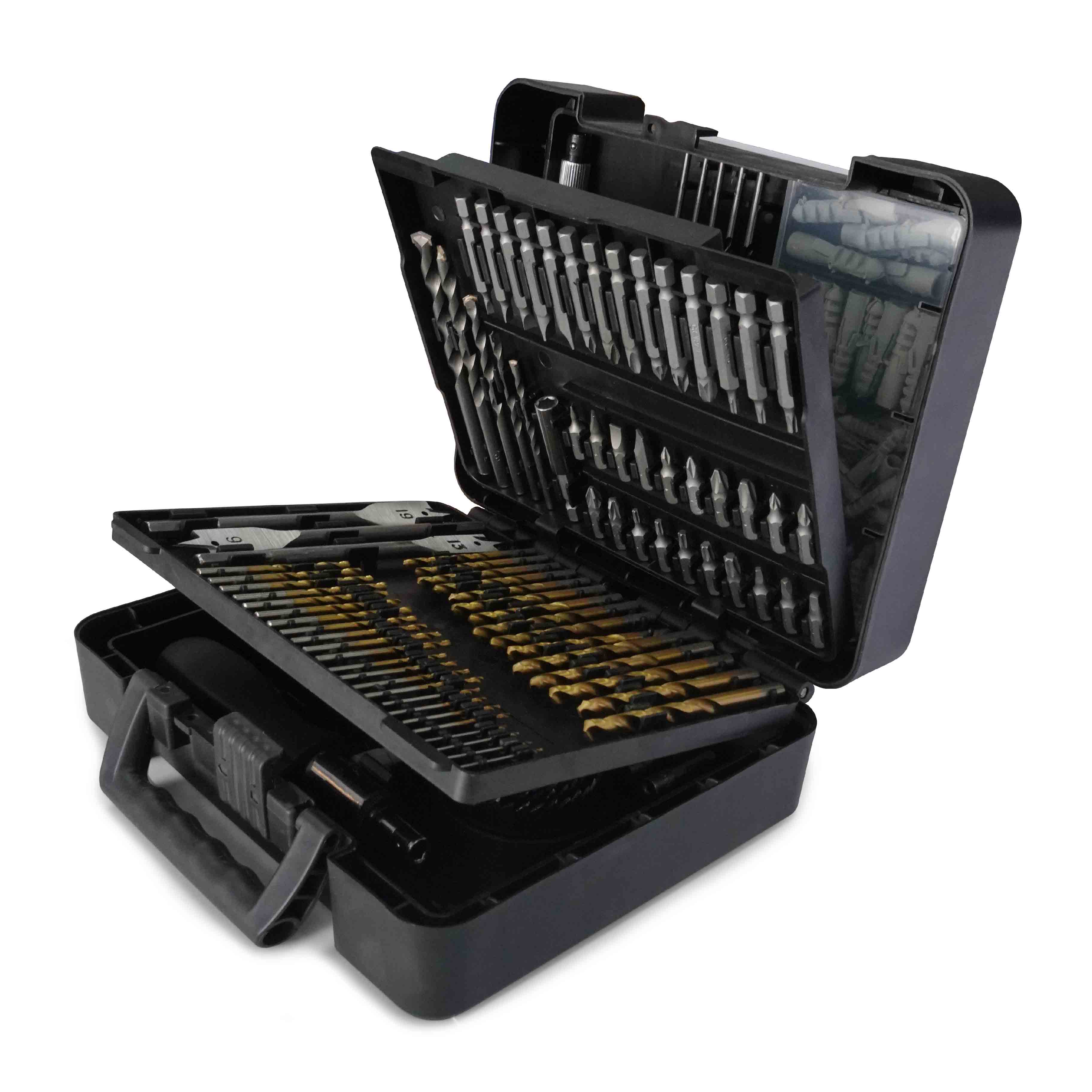 VTOOLS 204 Piece Drill Bit Set With HSS Bits and Storage Case